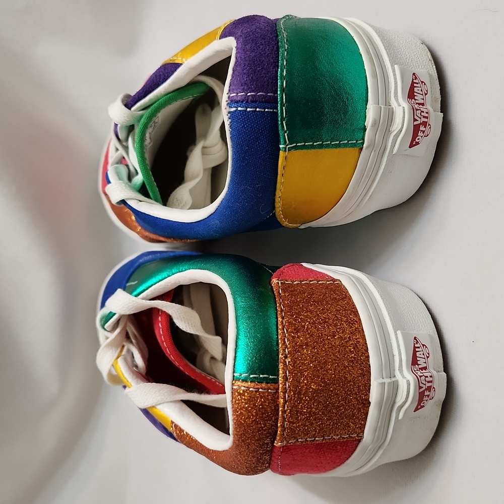 Vans Era Patchwork Suede Glitter Multicolor Low Lace-up Sneakers ( W Siize 8.5) - Picture 9 of 11